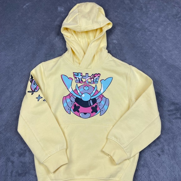 Kids Yellow Graphic Hoodie Size 8 - Picture 2 of 13